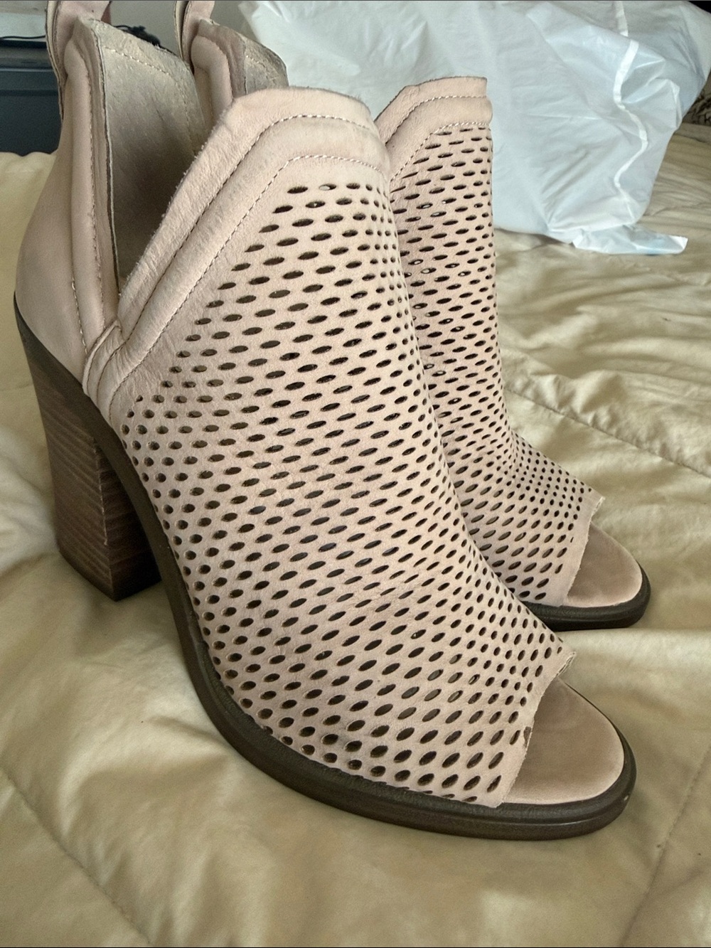 Peep-Toe High Heel Booties - - Picture 3 of 3
